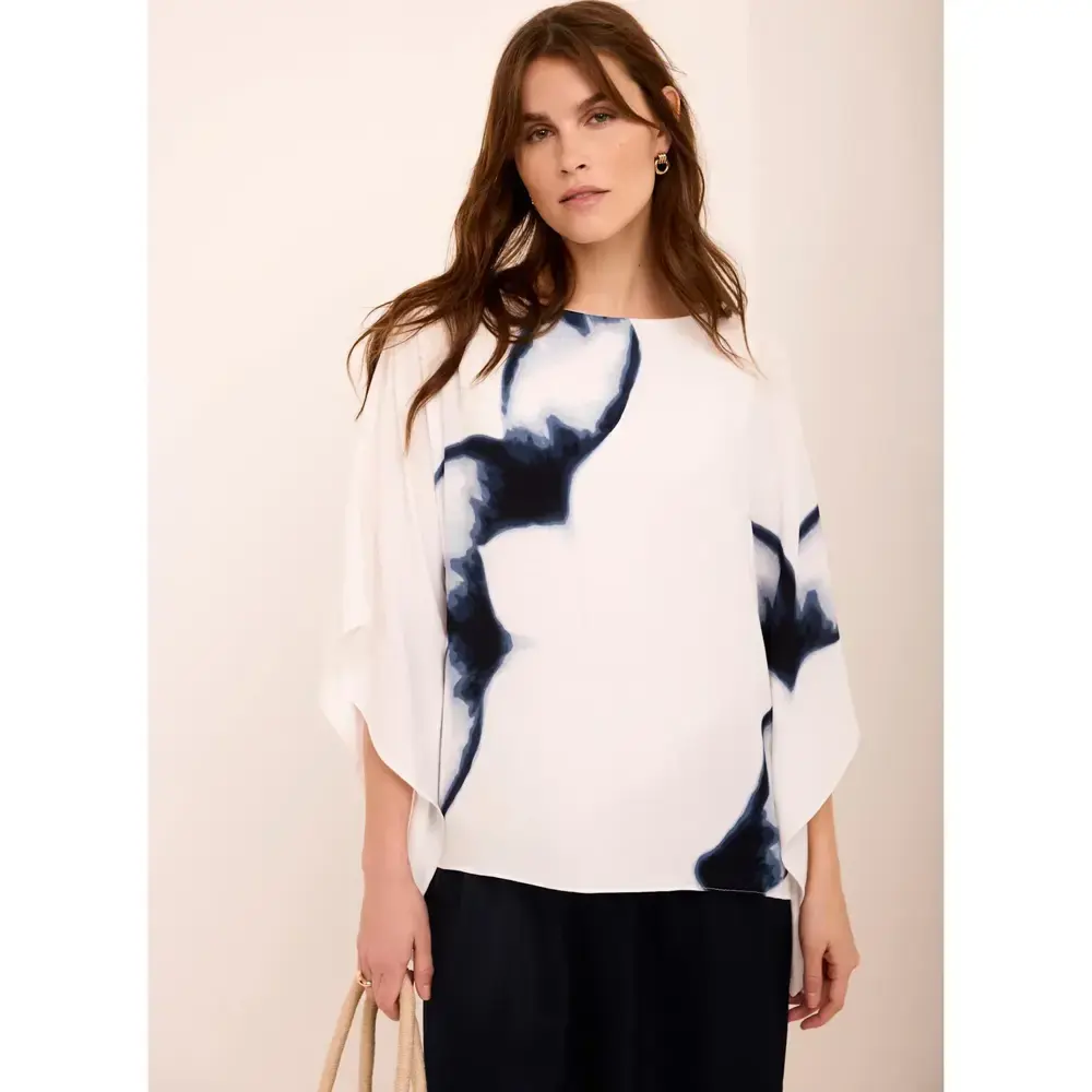 Mint Velvet White Floral Print Batwing Top